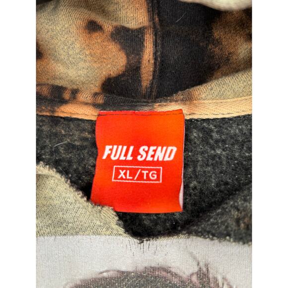 Full Send Tie Dye Hoodie Mens XL Distressed Steetwear - Picture 8 of 10